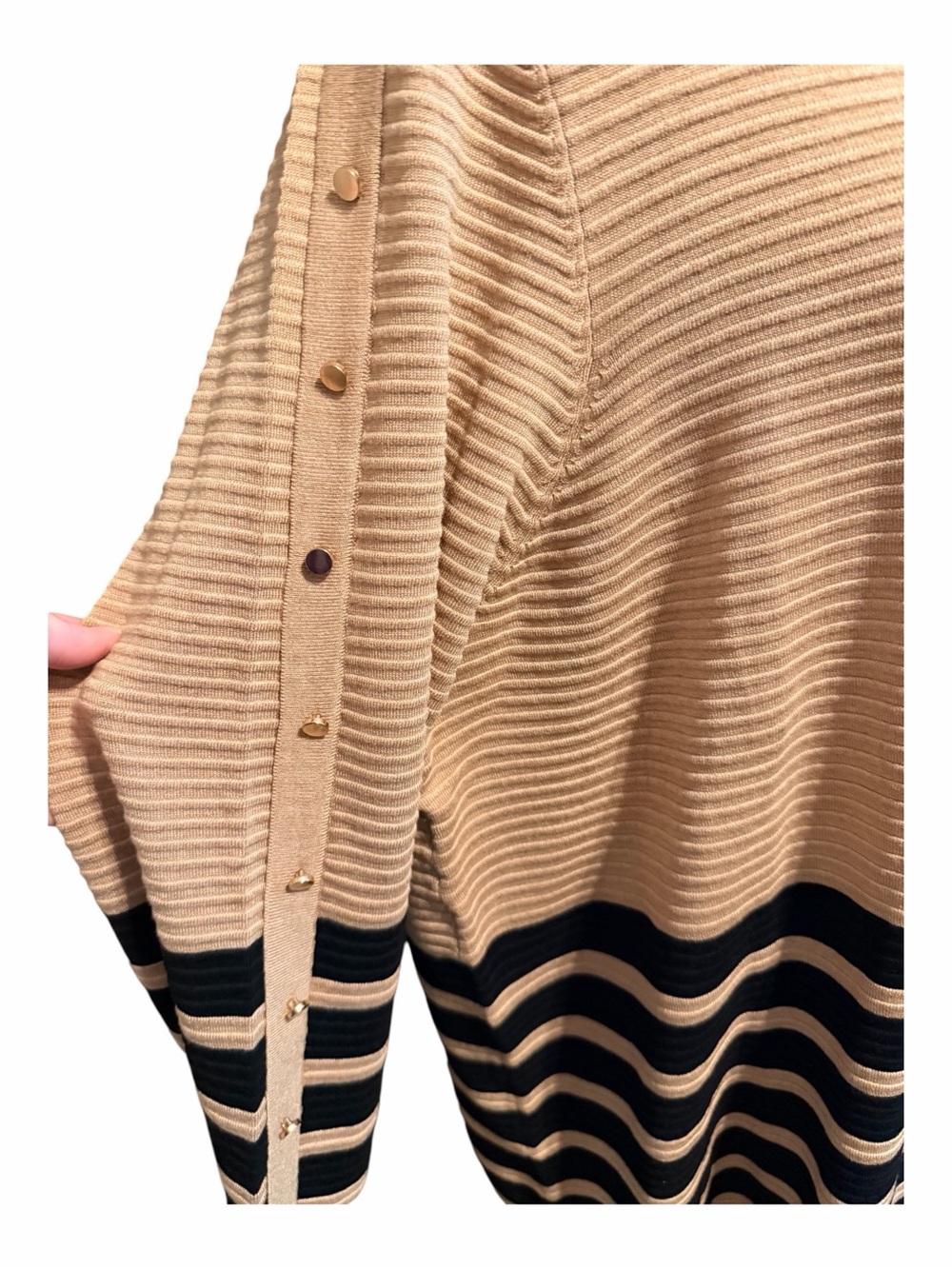 Striped Knit Sweater - beige & Black - Picture 2 of 5